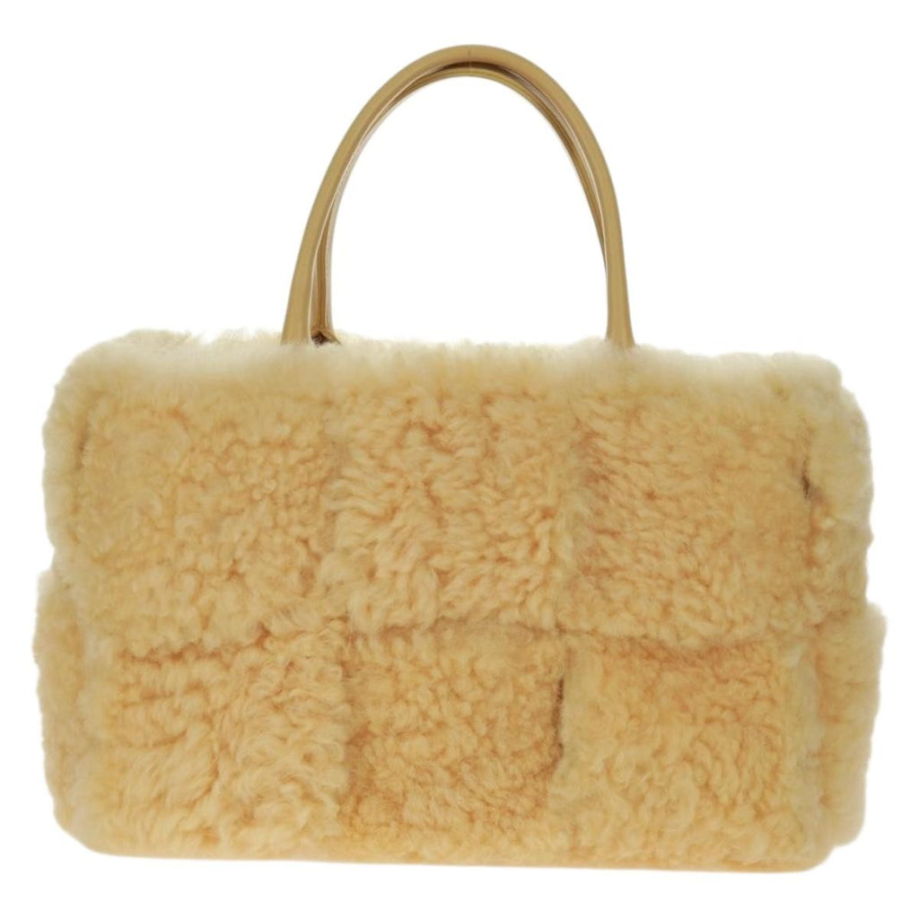 Bottega Veneta Arco Tote Intrecciato Shearling Yellow Leather Tote Bag Bag