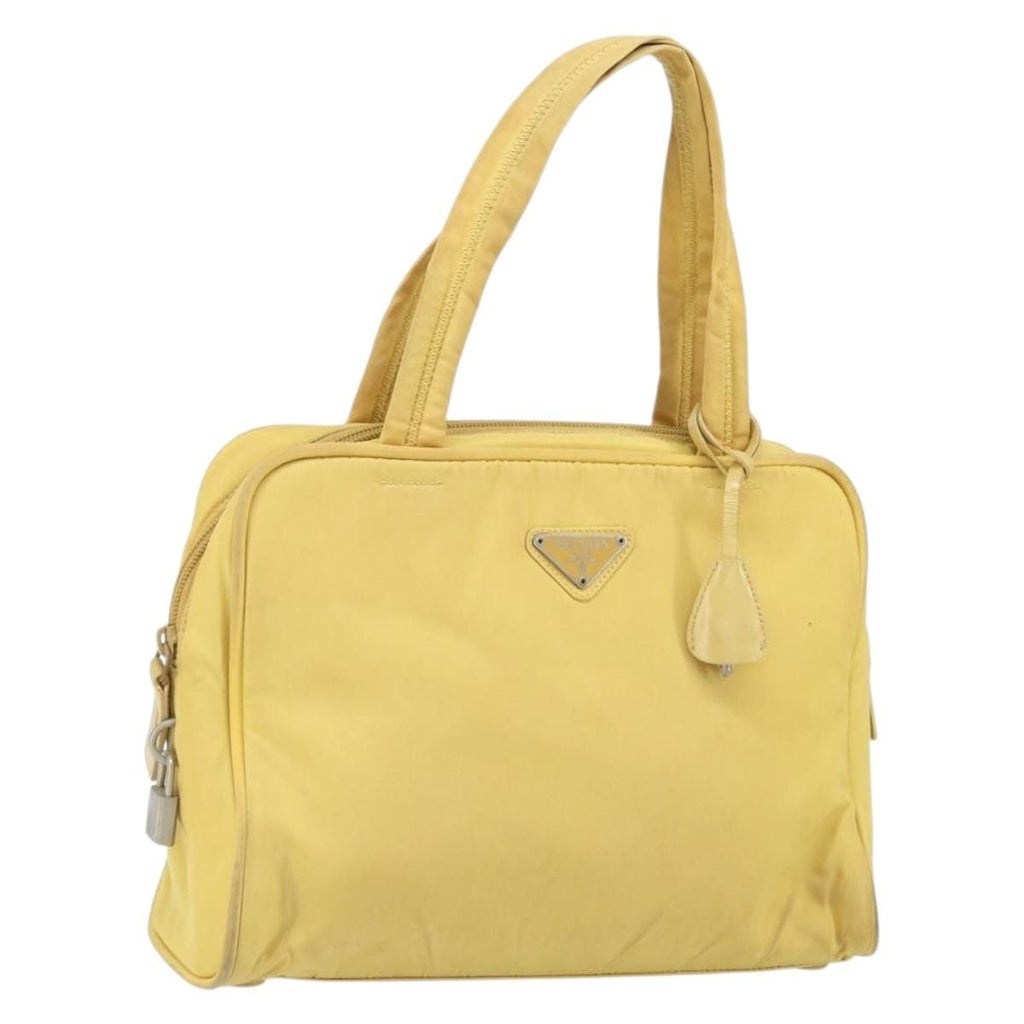 Prada Zip Around Tote Tessuto Yellow Nylon Handbag