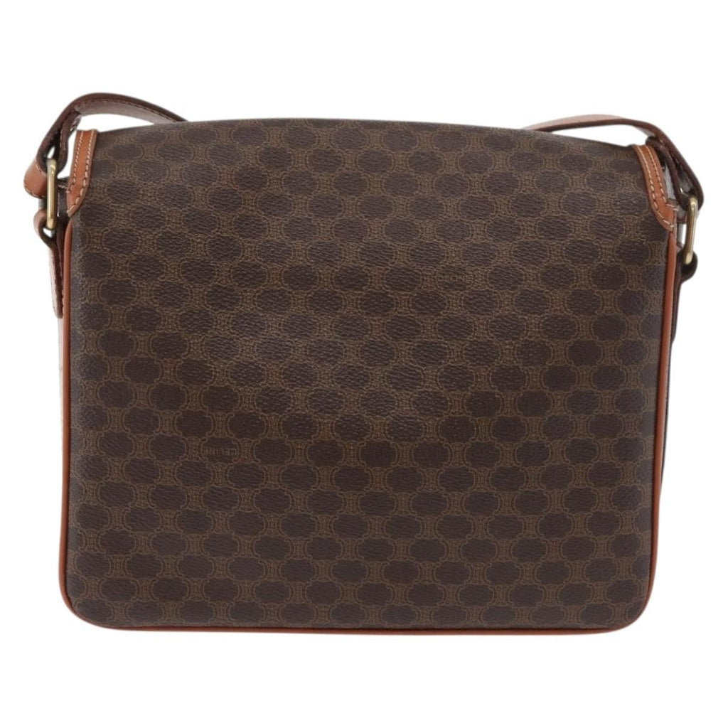 Celine Vintage Macadam Shoulder Bag Canvas And Leather Brown Canvas Handbag