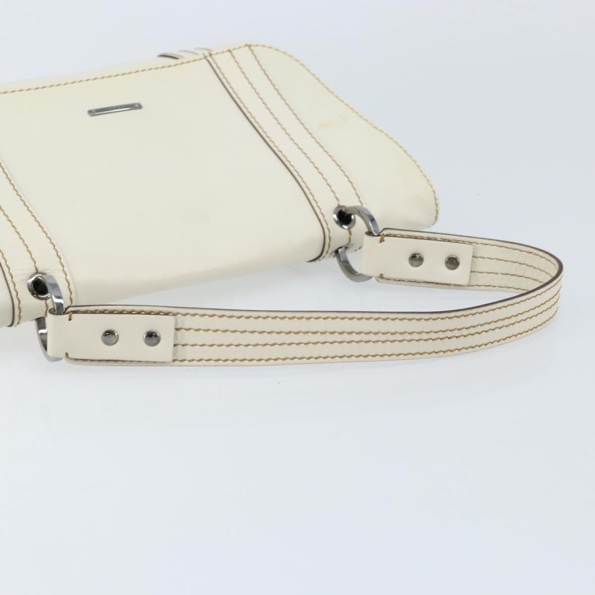Gucci Vintage Handbag Leather White Leather Handbag (Pre-Owned)