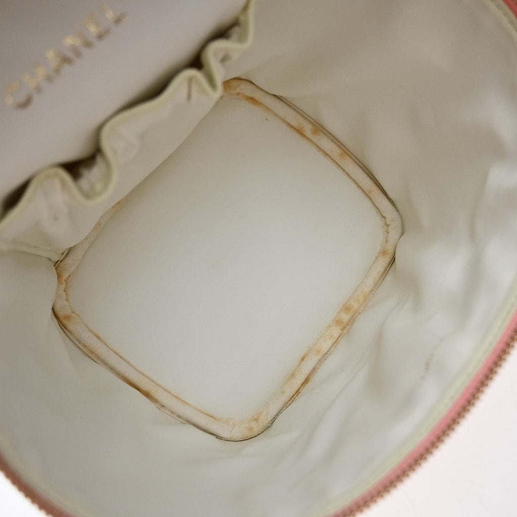 Chanel Vintage Timeless Cosmetic Case Caviar Pink Leather Handbag
