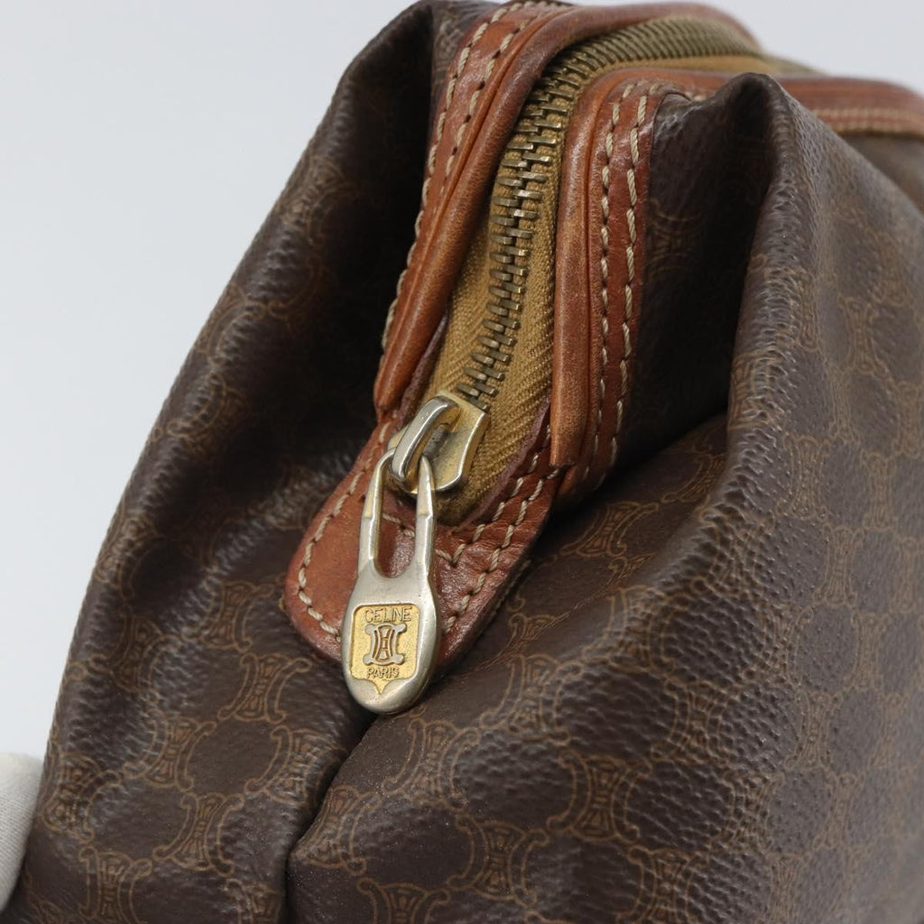 Celine Macadam Pochette Canvas And Leather Brown Canvas Clutche & Pouche Bag