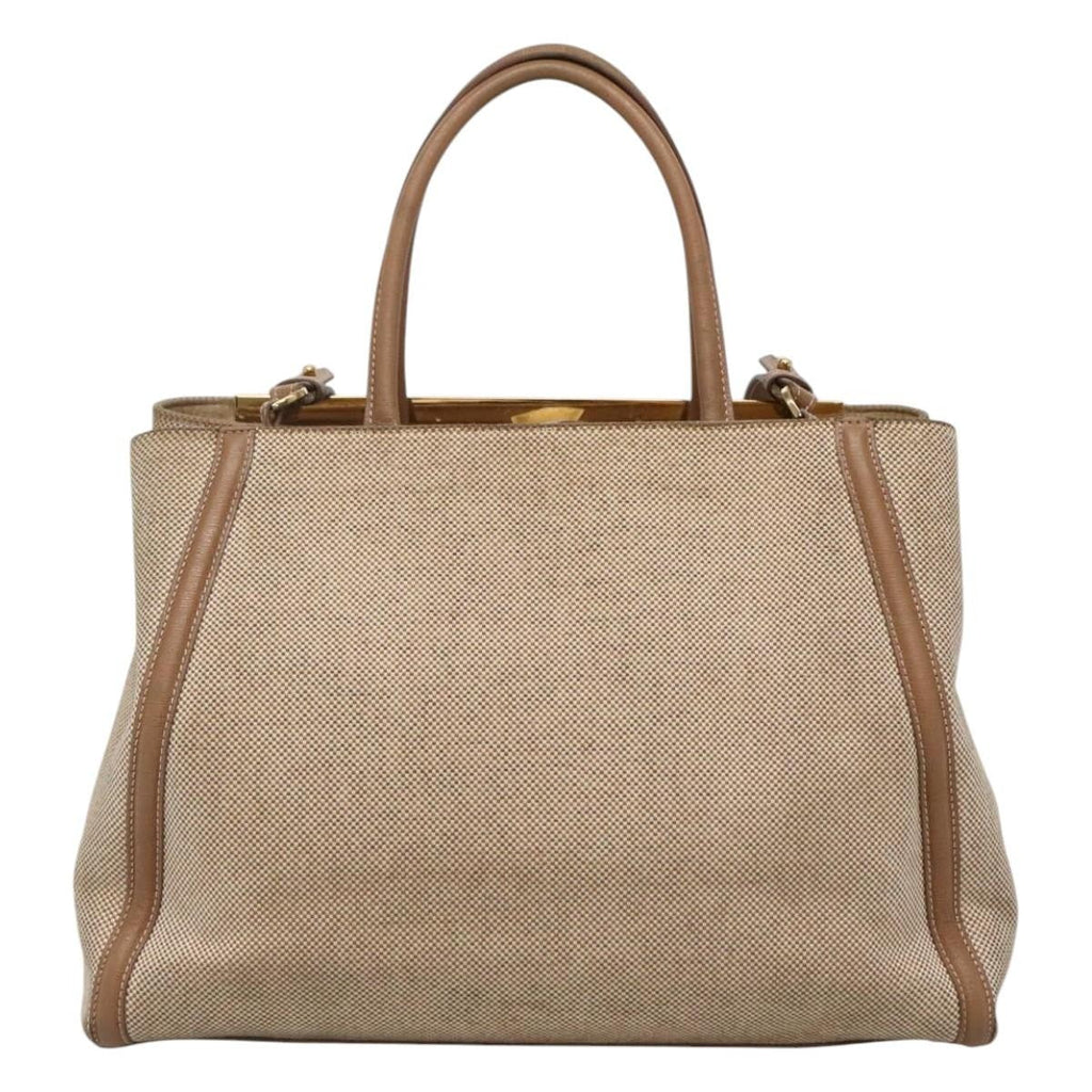 Fendi 2Jours Bag Canvas Beige Canvas Tote Bag Bag