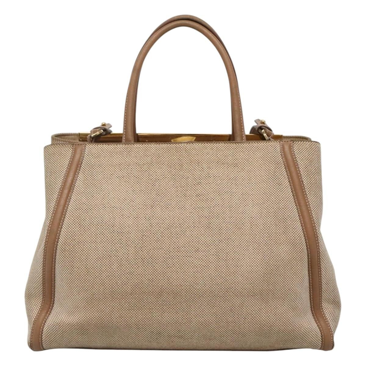 Fendi 2Jours Bag Canvas Beige Canvas Tote Bag Bag