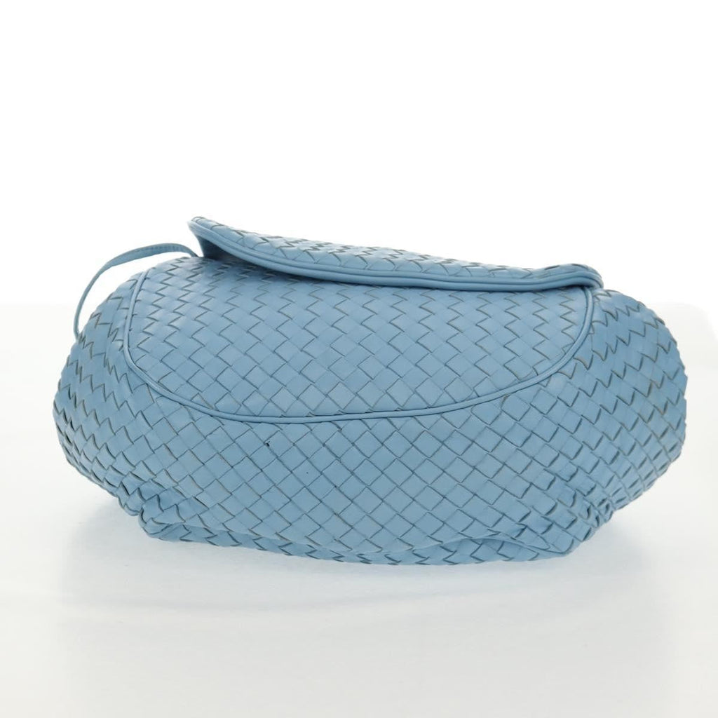 Bottega Veneta Intrecciato Shoulder Bag Leather Blue Leather Shoulder Bag Bag