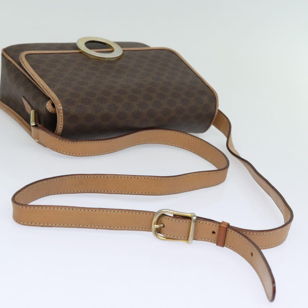 Celine Circle Logo Shoulder Bag Canvas Brown Canvas Shoulder Bag Bag