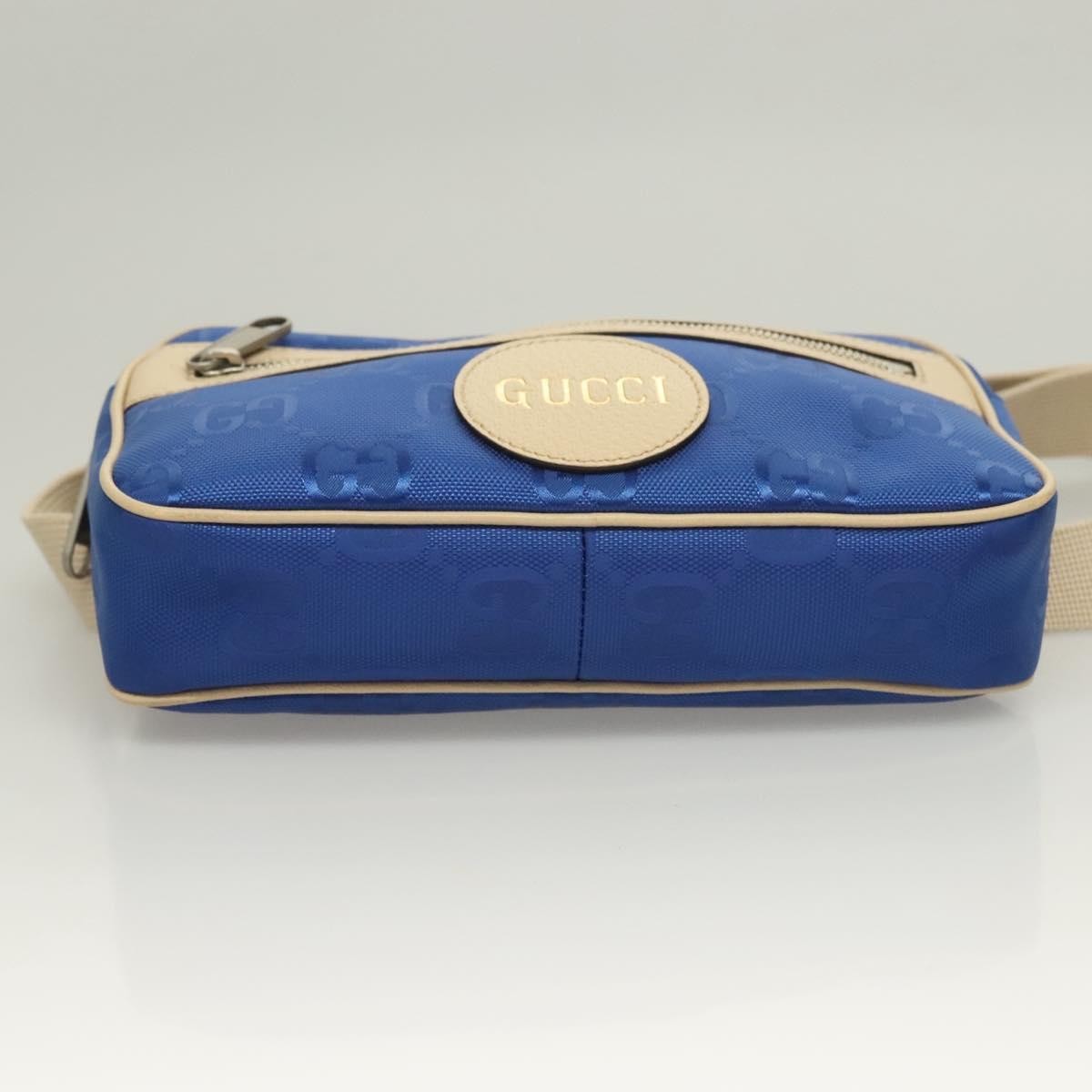 Gucci Off The Grid Belt Bag Gg Econyl Blue Canvas Shoulder Bag Bag (Pre-Owned)