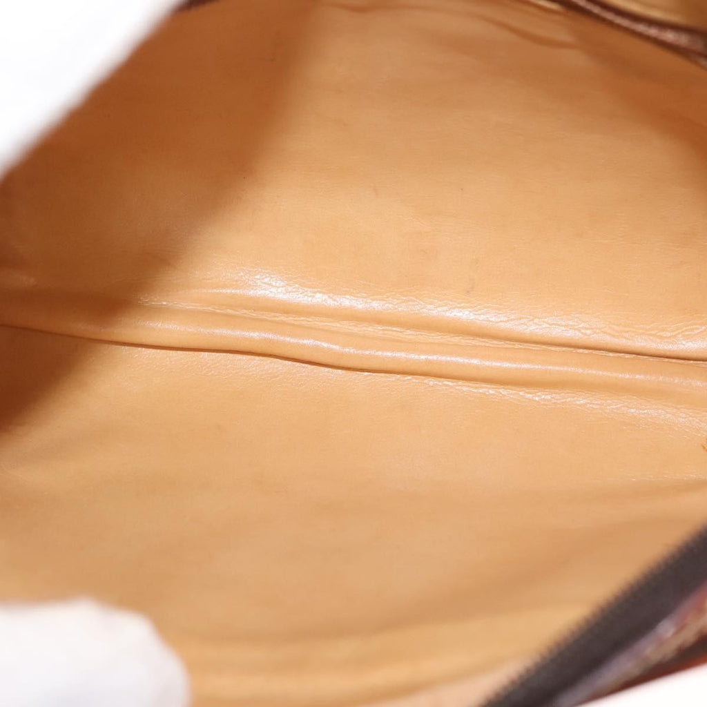Celine Macadam Shoulder Bag Pvc Leather Brown Canvas Bag
