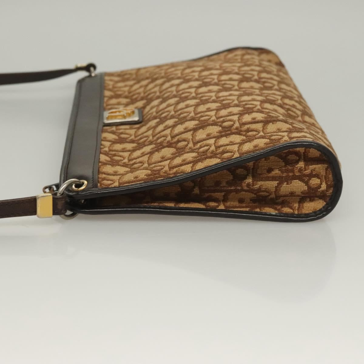 Christian Dior Vintage Trotter Shoulder Bag Canvas Brown Canvas Bag (Pre-Owned)