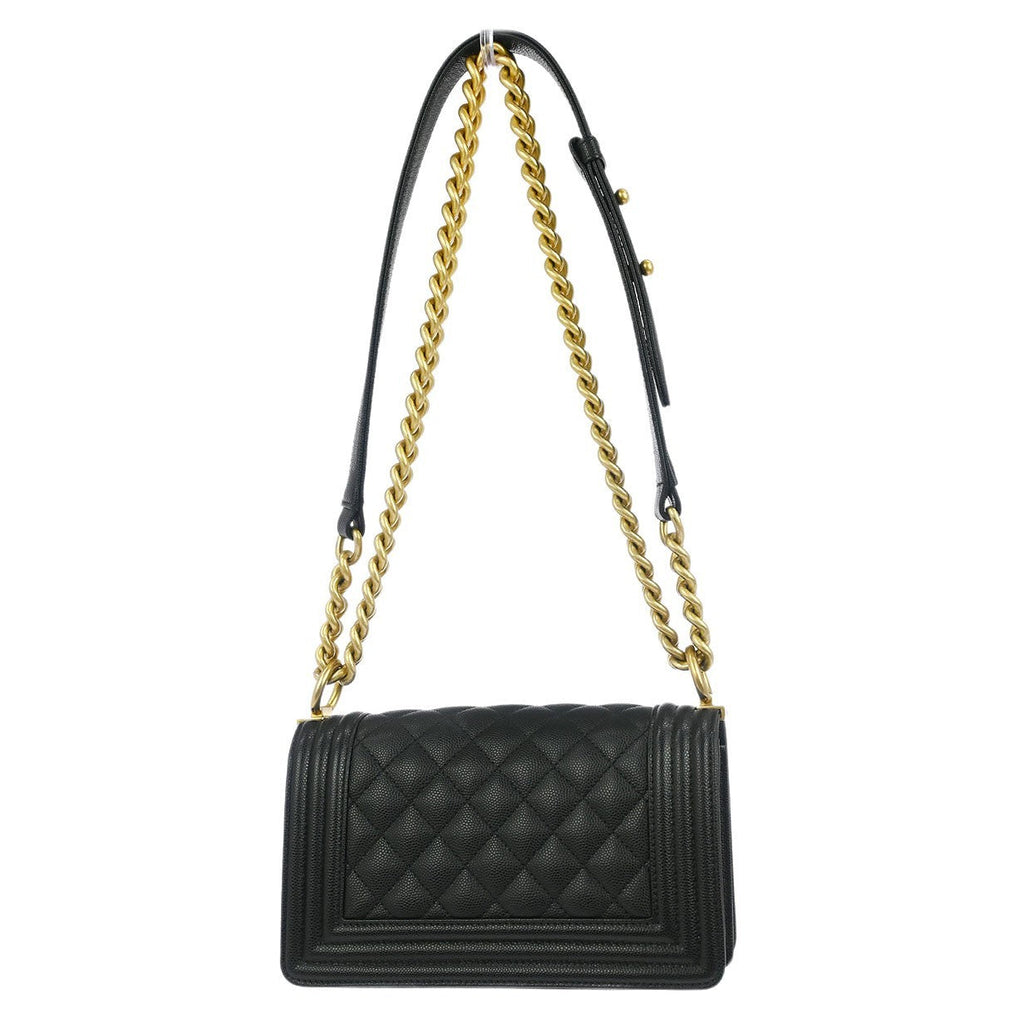 Chanel Boy Flap Bag Quilted Caviar Black Leather Shoulder Bag Bag