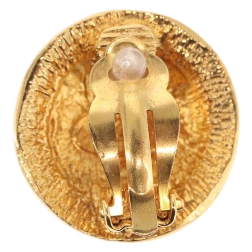 Chanel Vintage 31 Rue Cambon Round Clip-On Earrings Metal Gold Metal Earrings Jewelry
