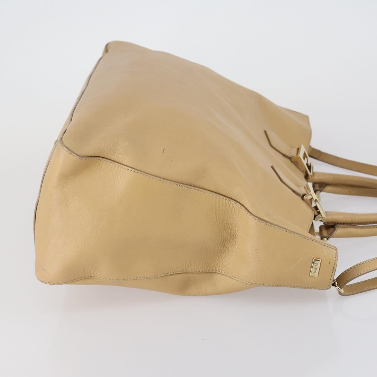 Fendi Twins Tote Leather Beige Leather Tote Bag Bag