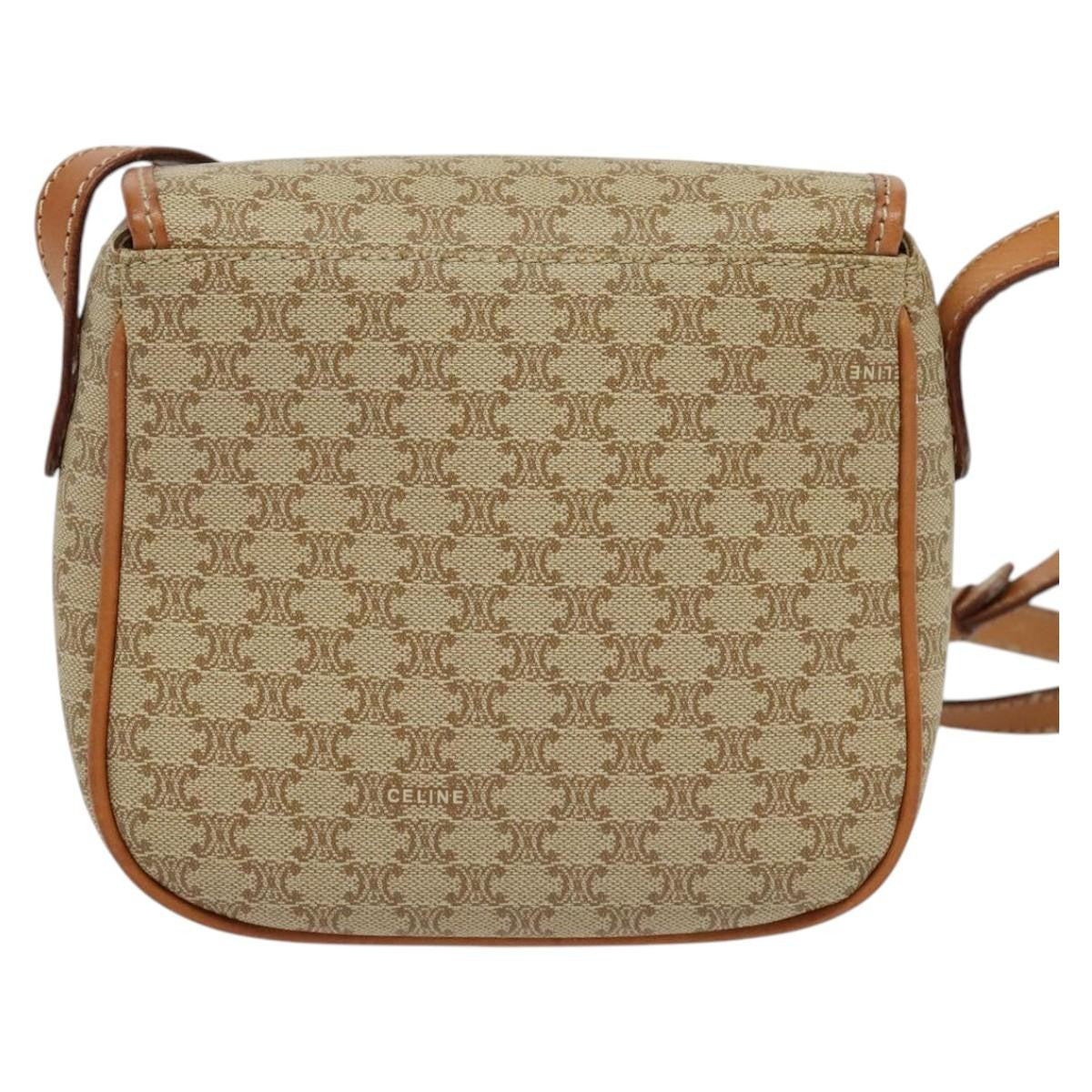 Celine Vintage Macadam Shoulder Bag Canvas Beige Canvas Bag