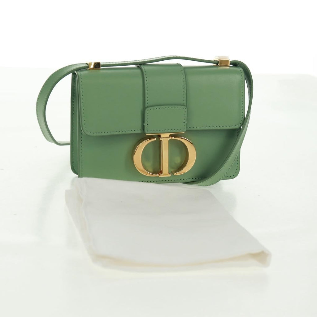 Christian Dior 30 Montaigne Flap Bag Leather Green Leather Shoulder Bag Bag (Pre-Owned)