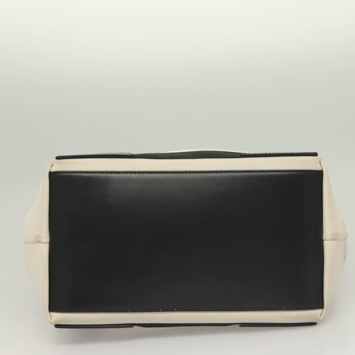 Balenciaga Navy Cabas Canvas With Leather White Canvas Tote Bag