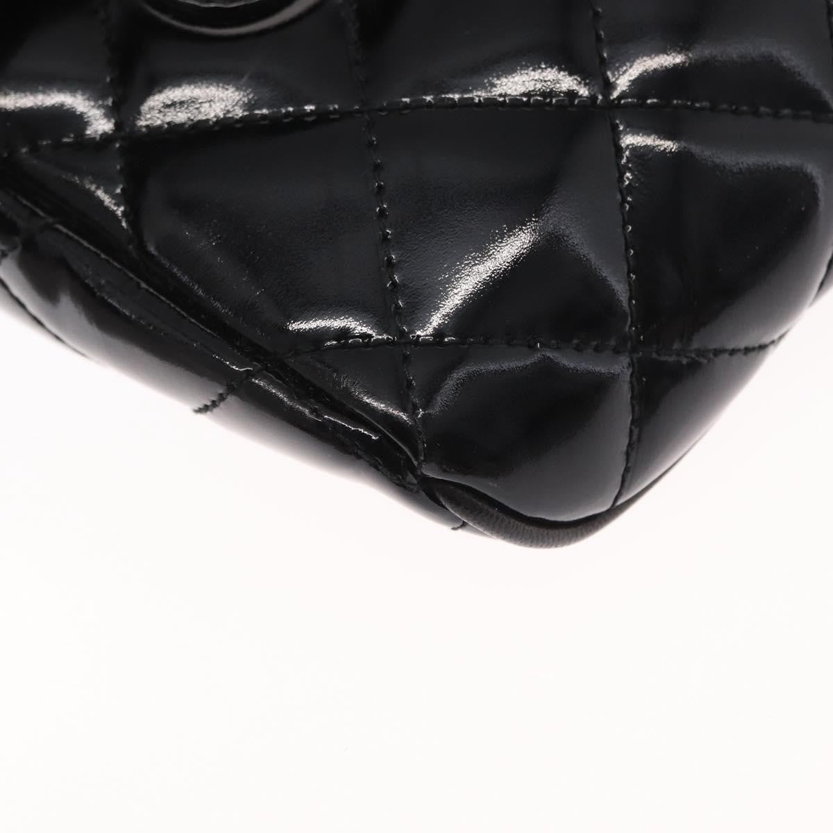 Chanel Vintage Zip Belt Bag Quilted Lambskin Black Patent_Leather Clutche & Pouche Bag