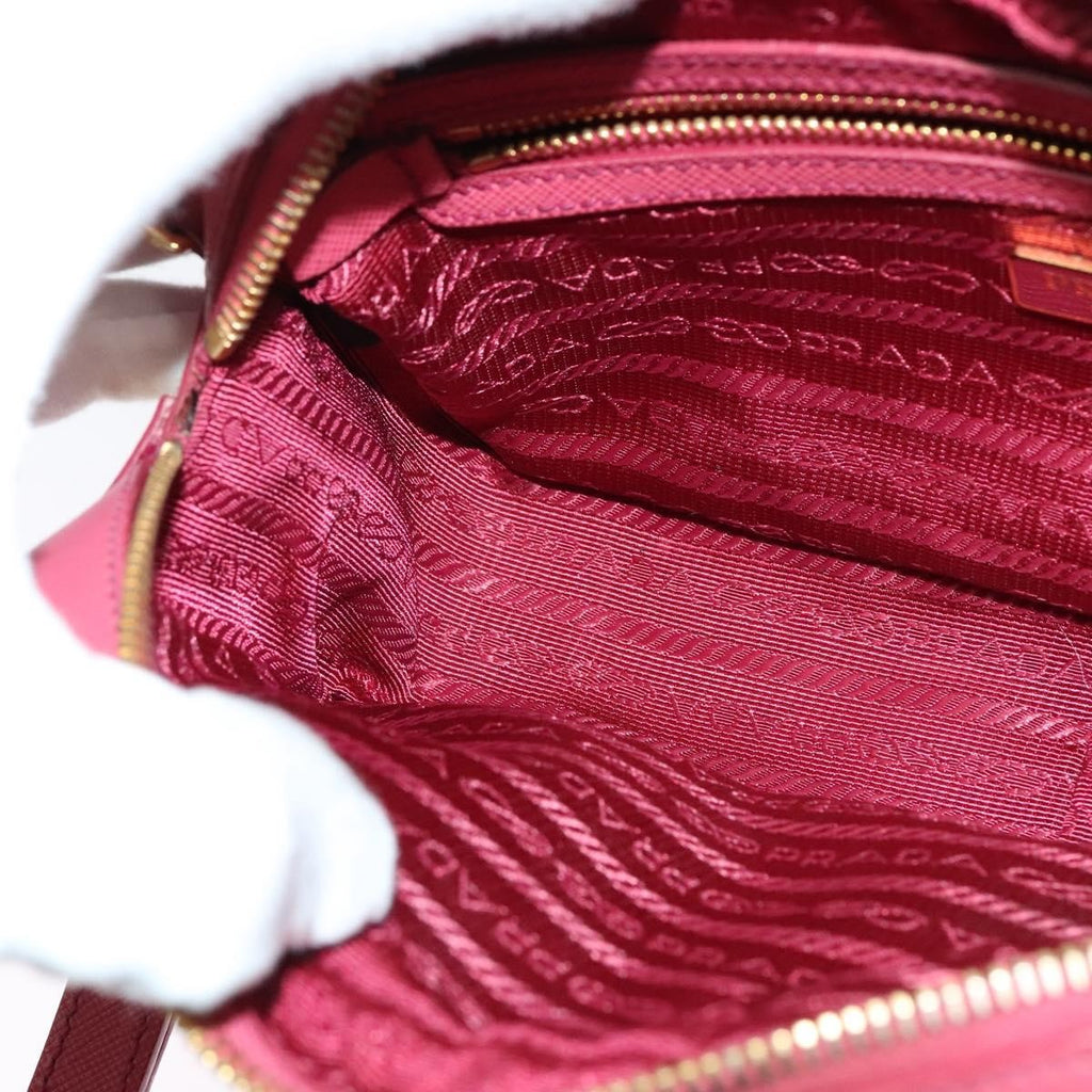 Prada Front Pocket Crossbody Bag Saffiano Leather Pink Leather Shoulder Bag Bag