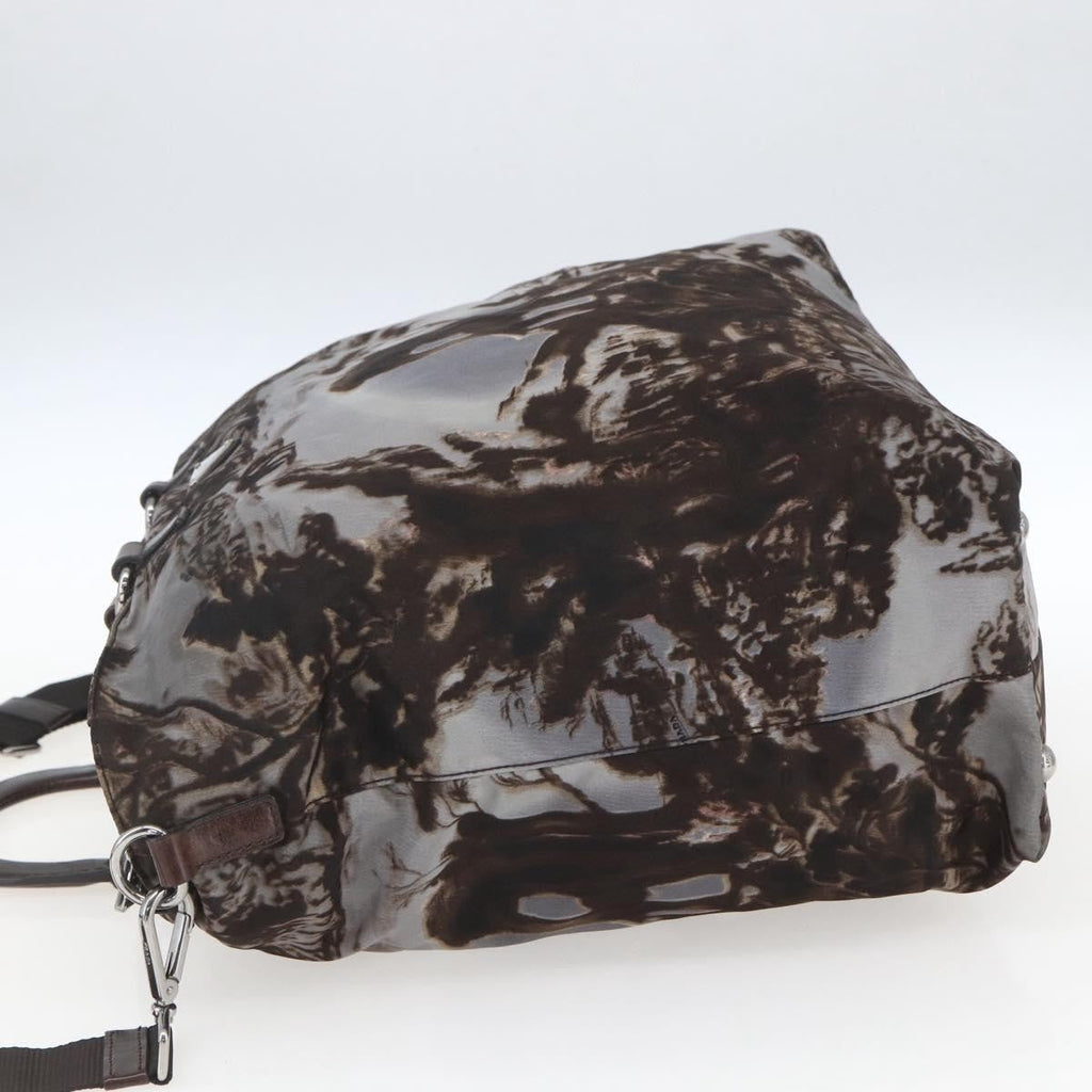 Prada Convertible Tote Printed Tessuto Brown Nylon Tote Bag Bag