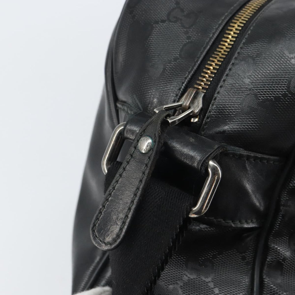 Gucci Zip Messenger Bag Gg Imprime Black Canvas Shoulder Bag Bag (Pre-Owned)