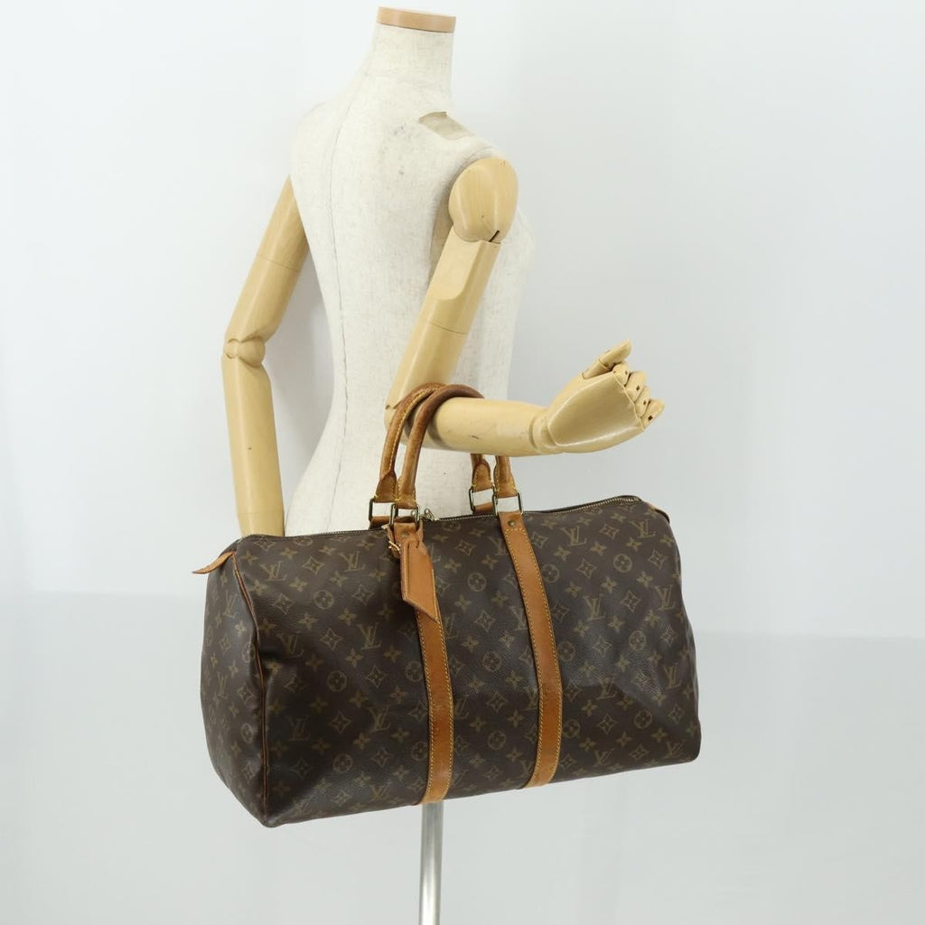 Louis Vuitton Keepall Bag Monogram Canvas Brown Canvas Travel Bag