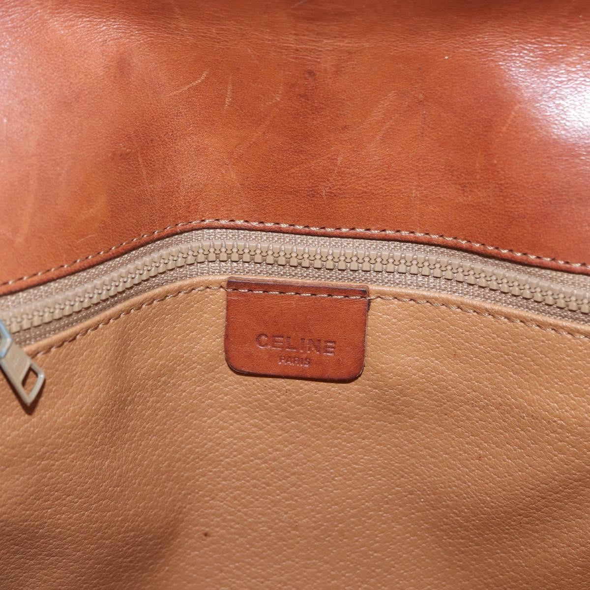 Celine Vintage Macadam Shoulder Bag Canvas And Leather Beige Canvas Shoulder Bag Bag