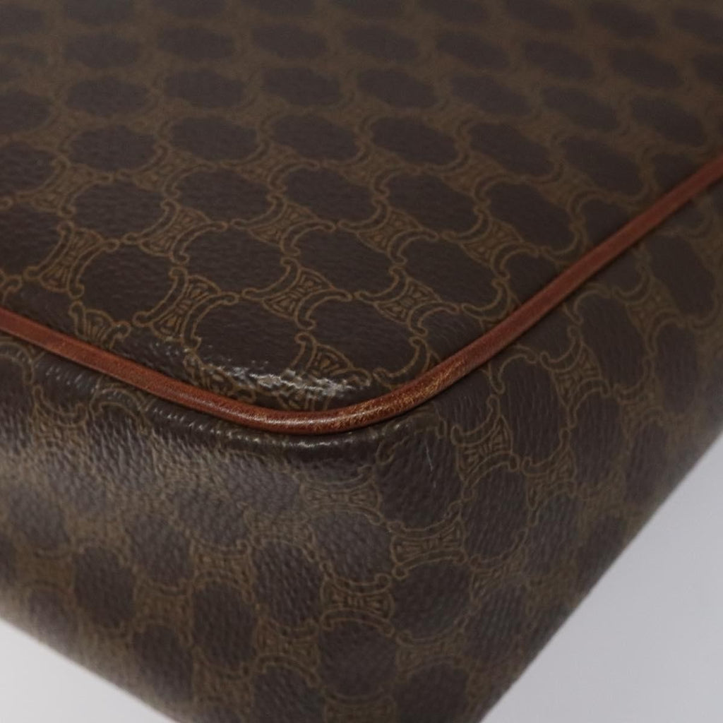 Celine Macadam Shoulder Bag Canvas Brown Canvas Shoulder Bag Bag