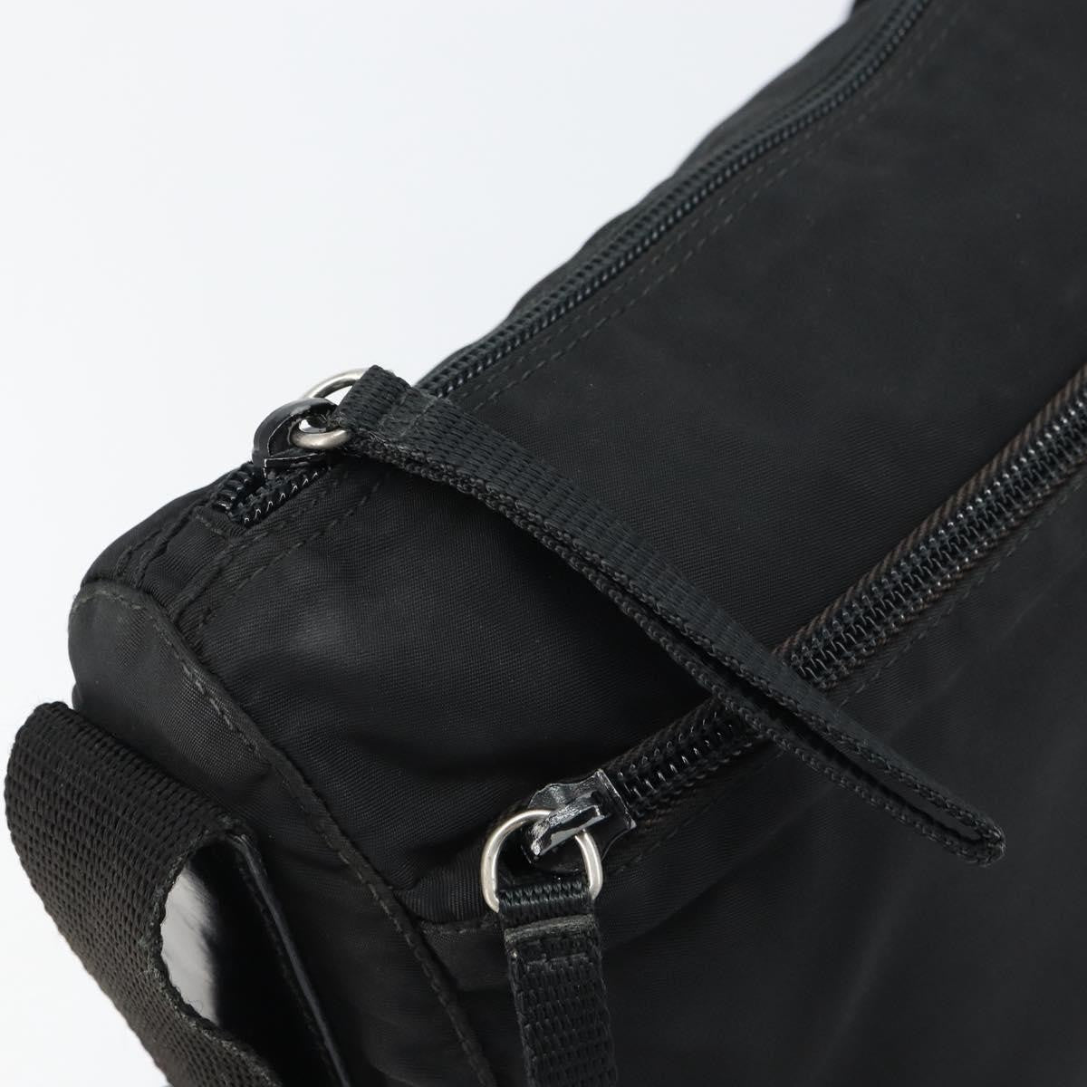 Prada Front Zip Messenger Bag Tessuto Black Nylon Shoulder Bag Bag