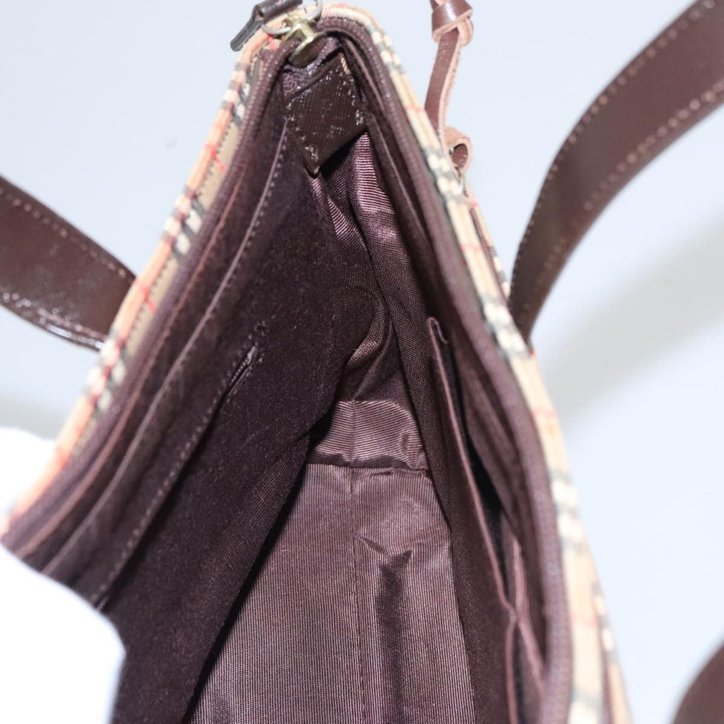 Burberry Nova Check Handbag Nova Check Canvas And Leather Beige Canvas Handbag