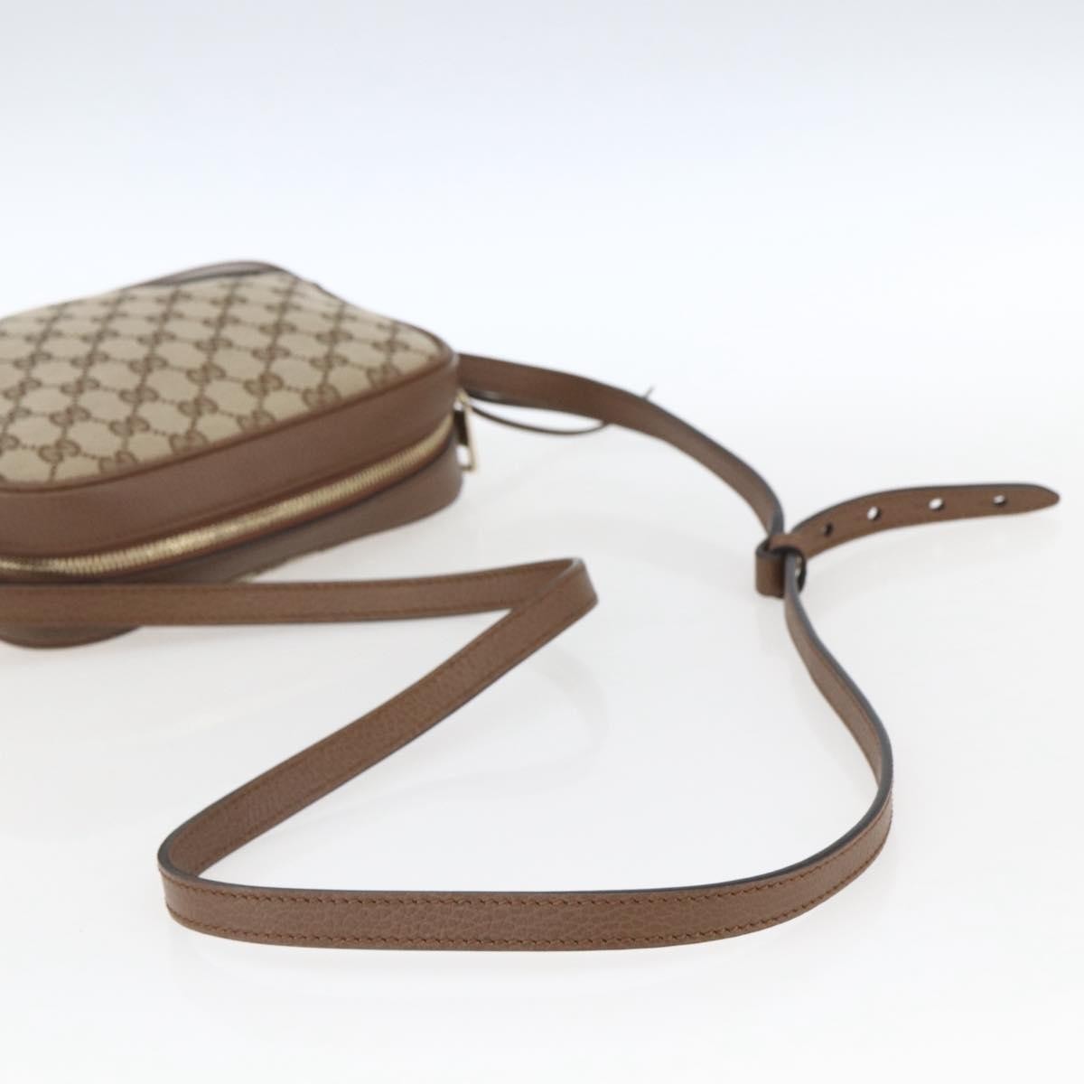 Gucci Bree Disco Crossbody Bag Gg Canvas With Leather Beige Canvas Crossbody Bag Bag (Pre-Owned)