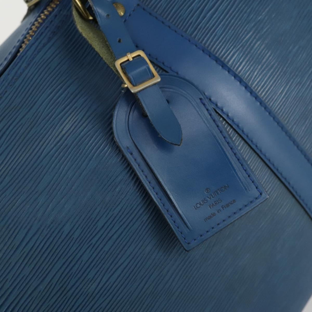 Louis Vuitton Keepall Bag Epi Leather Blue Leather Travel Bag