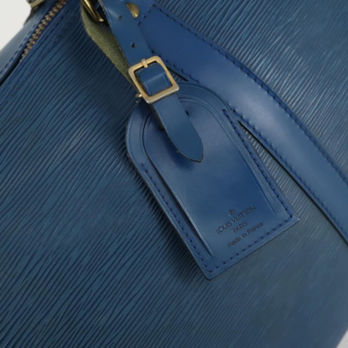 Louis Vuitton Keepall Bag Epi Leather Blue Leather Travel Bag
