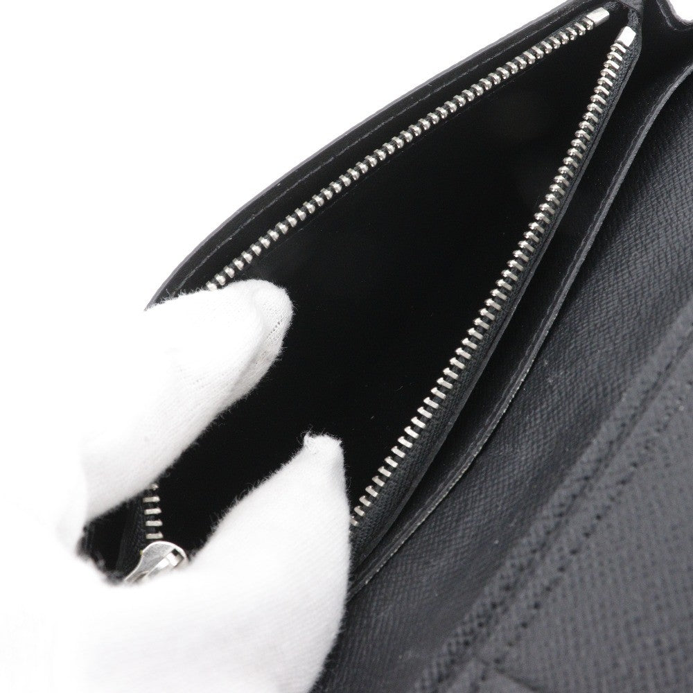 Louis Vuitton Brazza Long Bifold Wallet Taiga Leather Black Leather Wallets Accessory