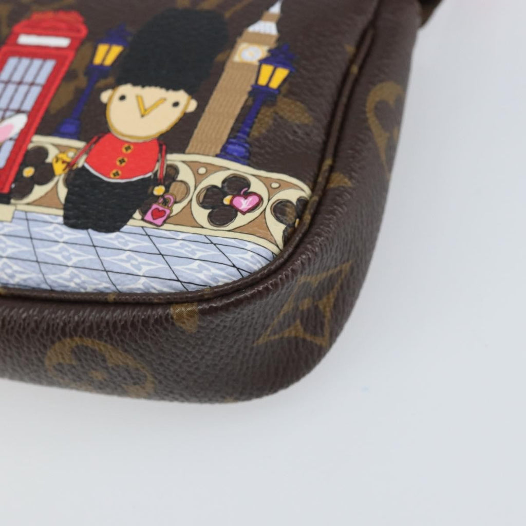 Louis Vuitton Pochette Accessoires Limited Edition Vivienne Xmas Monogram Canvas Brown Canvas Clutche & Pouche Bag