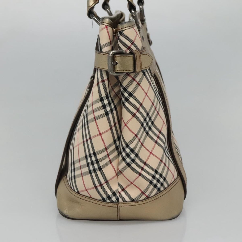 Burberry Nova Check Tote Canvas And Leather Beige Canvas Tote Bag