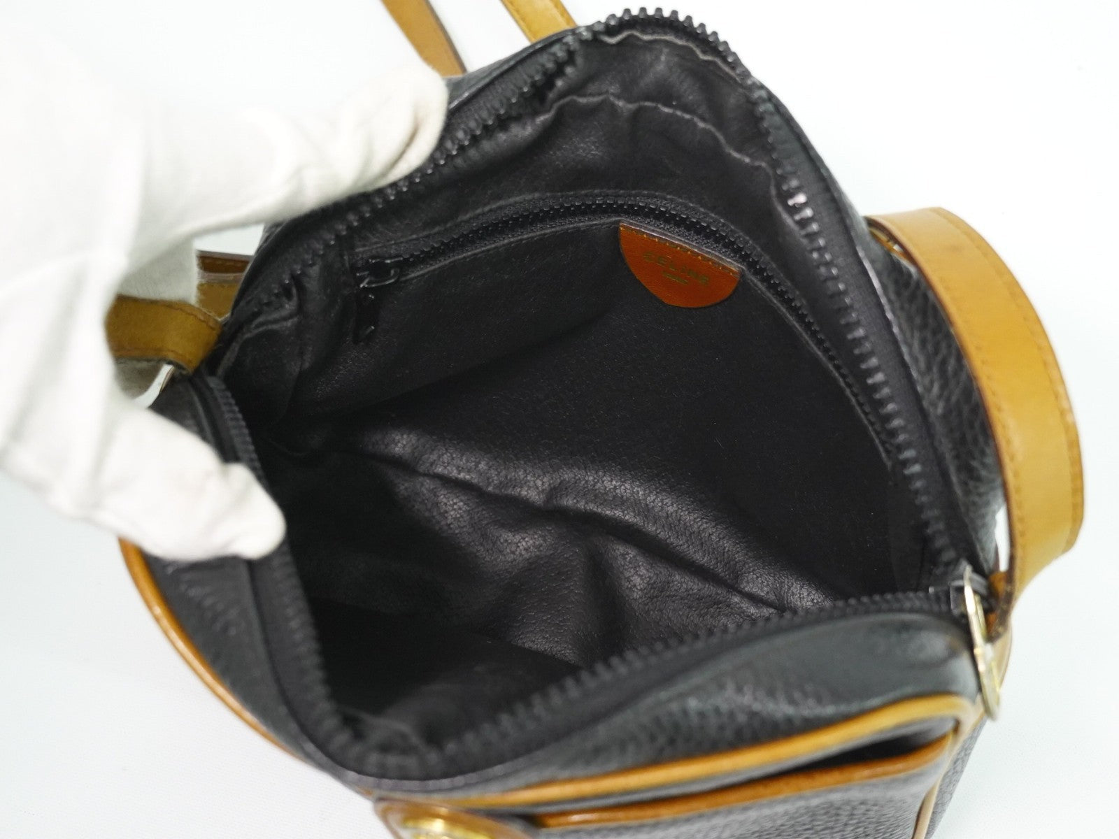 Celine Vintage Shoulder Bag Leather Black Leather Shoulder Bag Bag