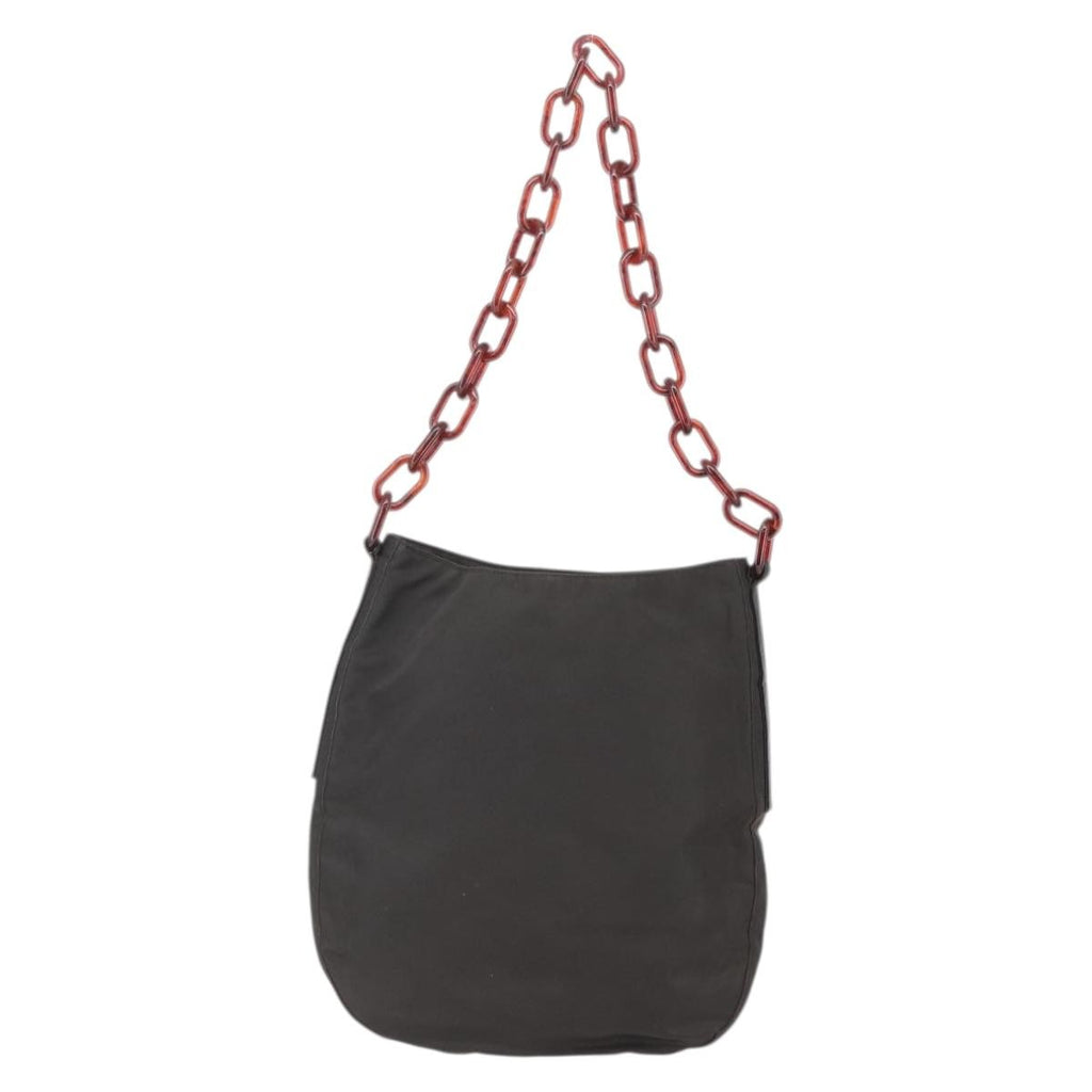 Prada Resin Chain Shoulder Bag Nylon Brown Nylon Shoulder Bag Bag