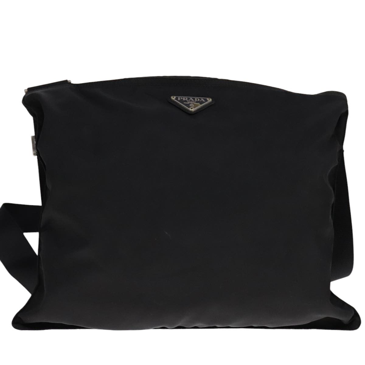 Prada Flat Messenger Bag Tessuto Black Nylon Shoulder Bag Bag