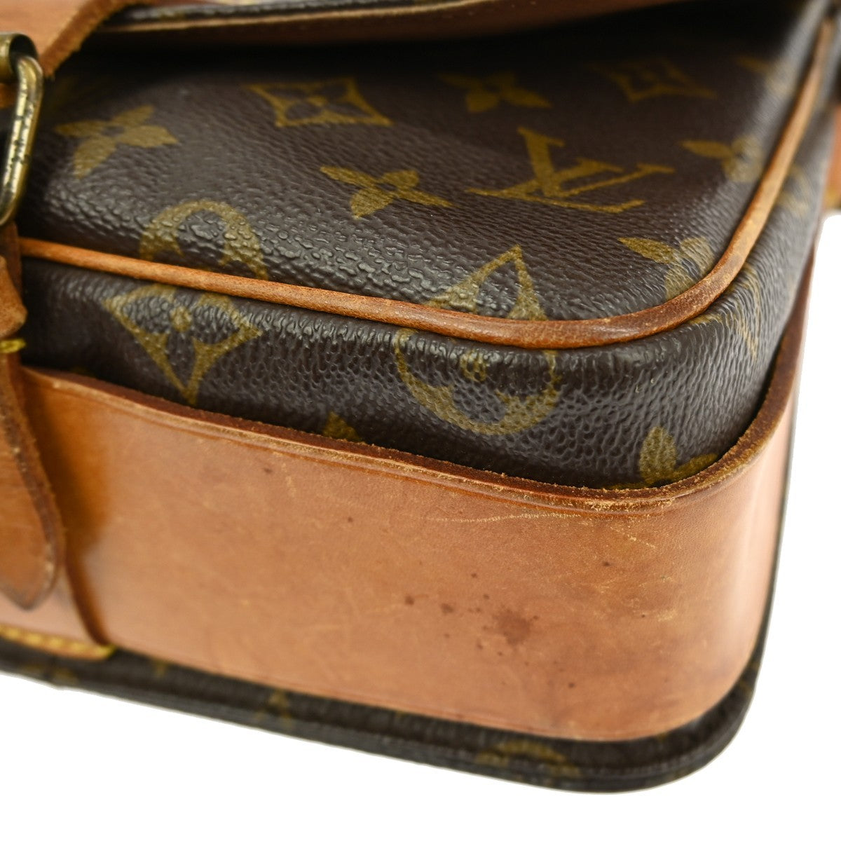 Louis Vuitton Cartouchiere Handbag Monogram Canvas Brown Canvas Shoulder Bag