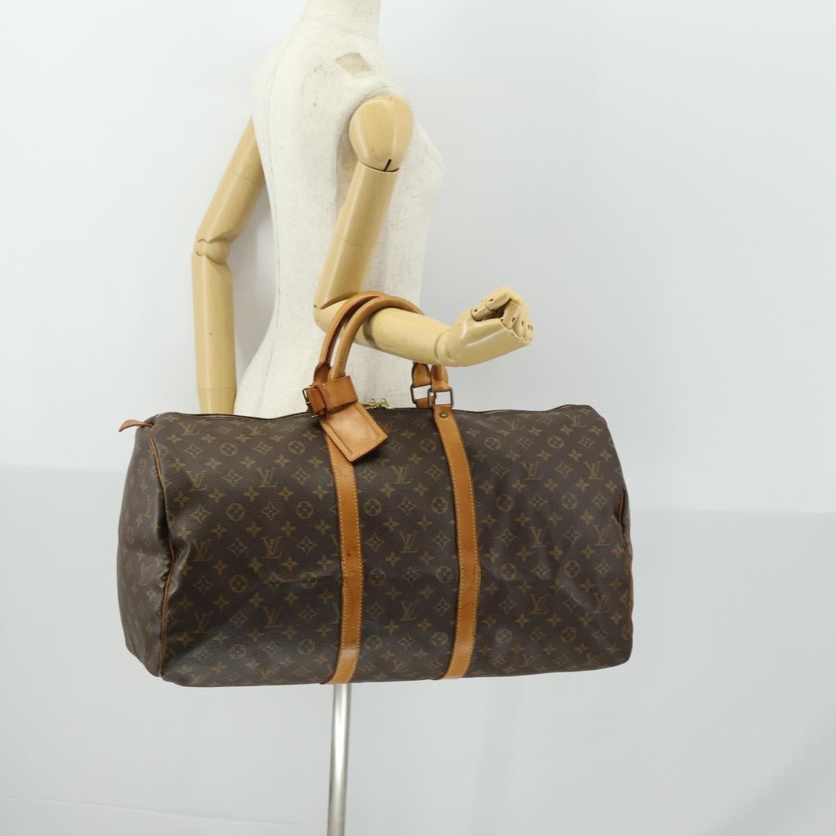 Louis Vuitton Keepall Bag Monogram Canvas Brown Canvas Travel Bag