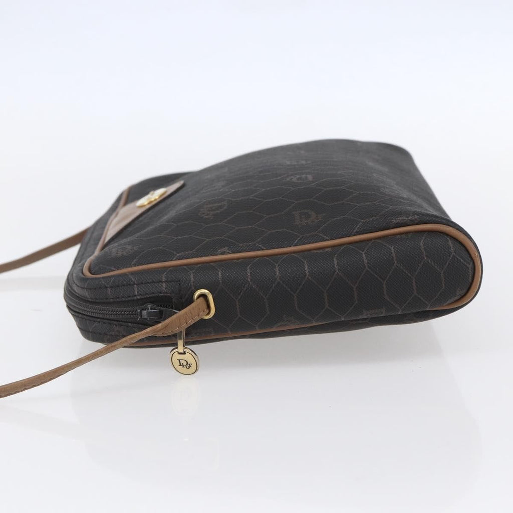 Christian Dior Vintage Honeycomb Shoulder Bag Canvas Black Canvas Shoulder Bag Bag (Pre-Owned)