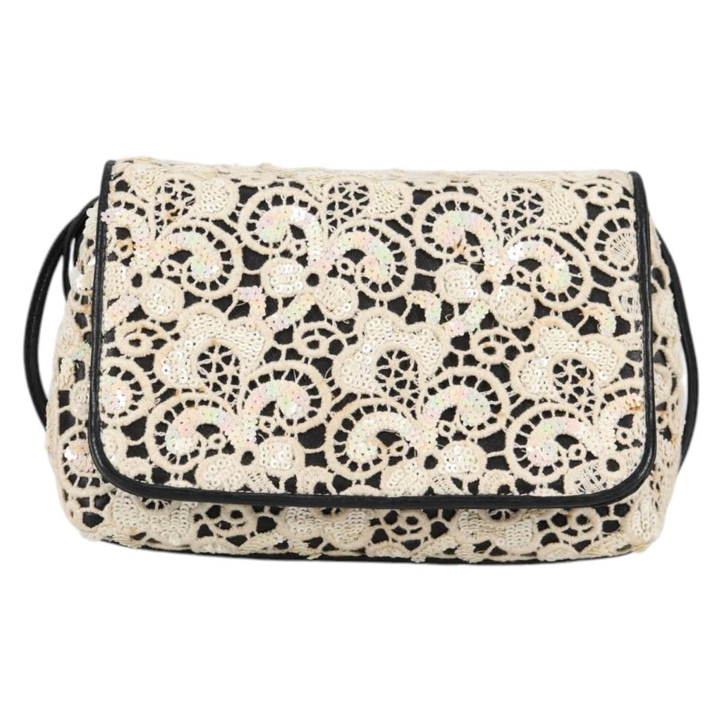 Chanel Floral Cc Flap Bag Leather White Leather Shoulder Bag Bag
