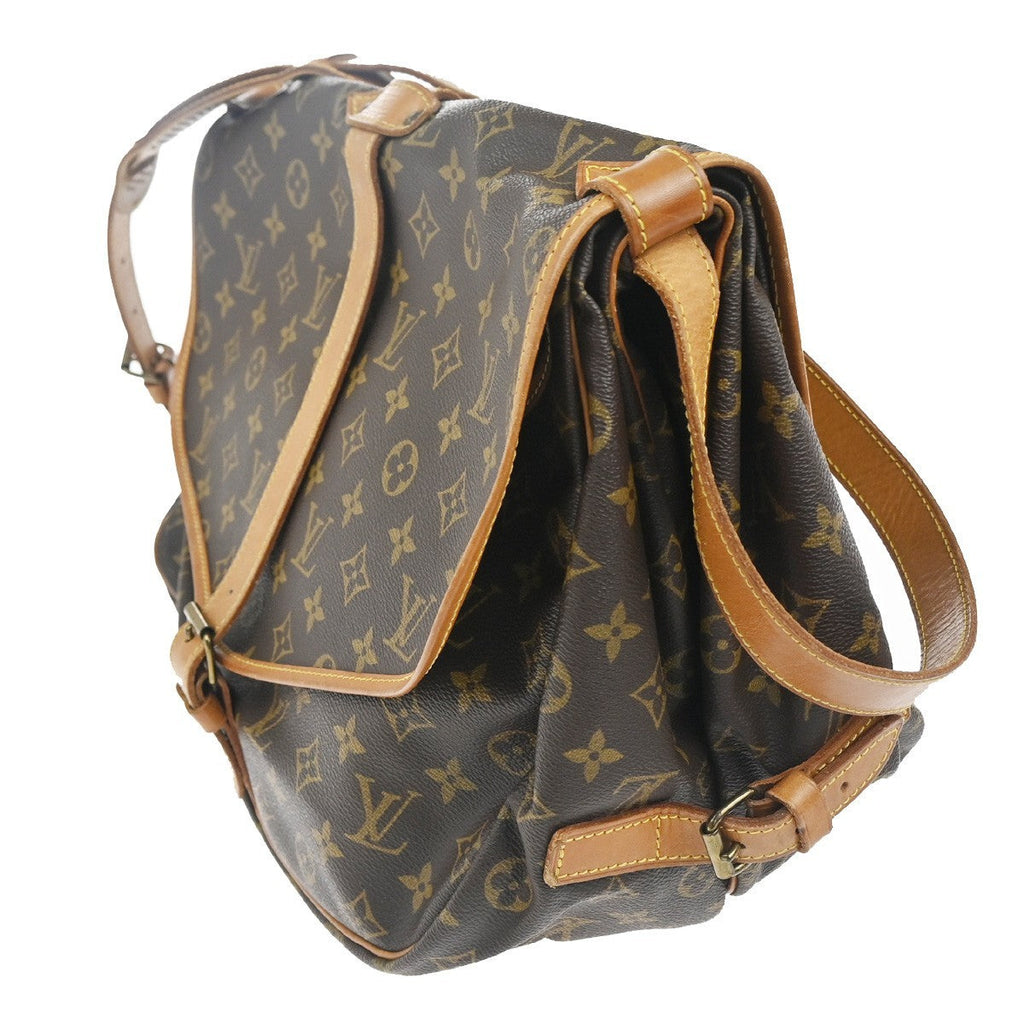 Louis Vuitton Saumur Handbag Monogram Canvas Brown Canvas Shoulder Bag
