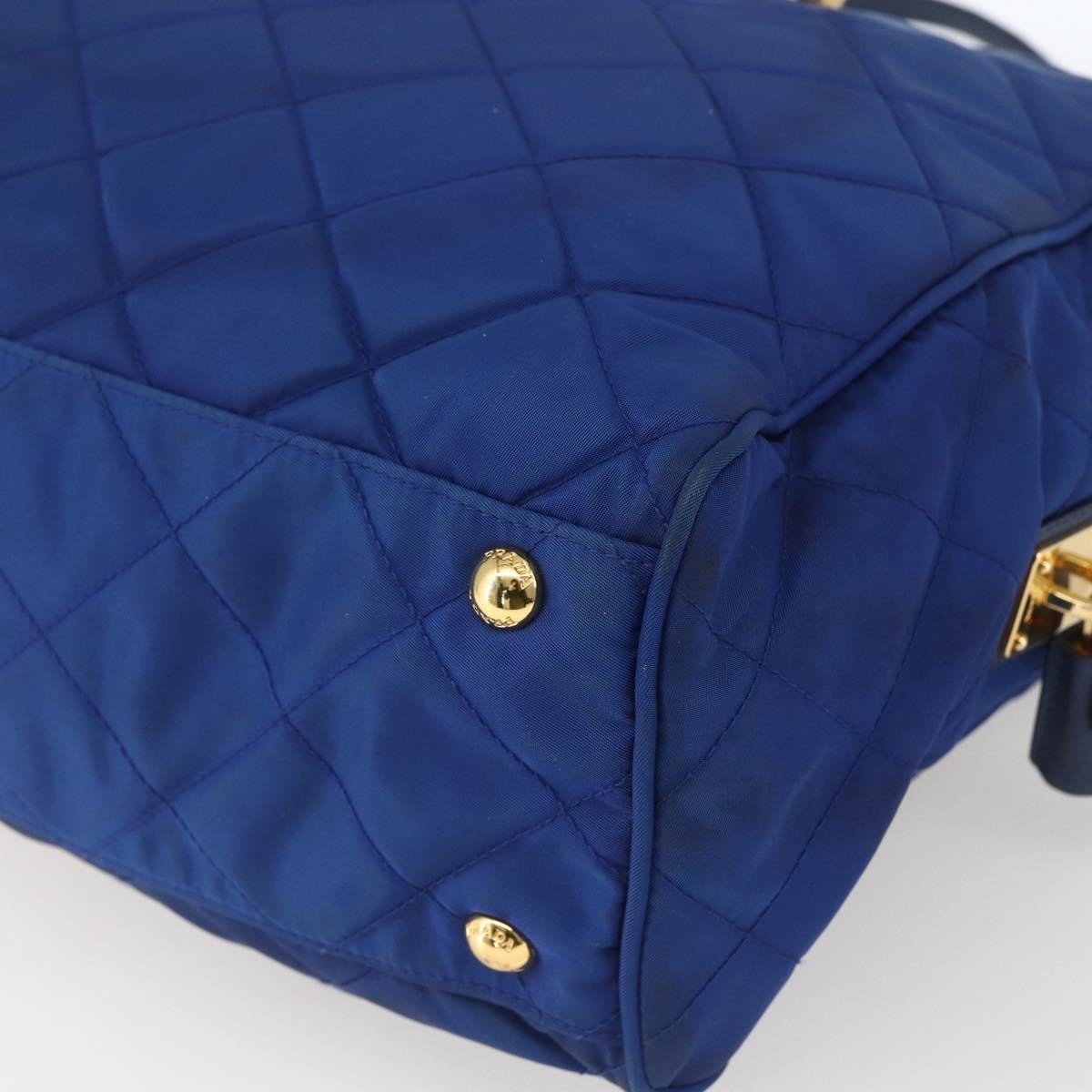 Prada Chain Shoulder Bag Quilted Tessuto Blue Nylon Shoulder Bag Bag