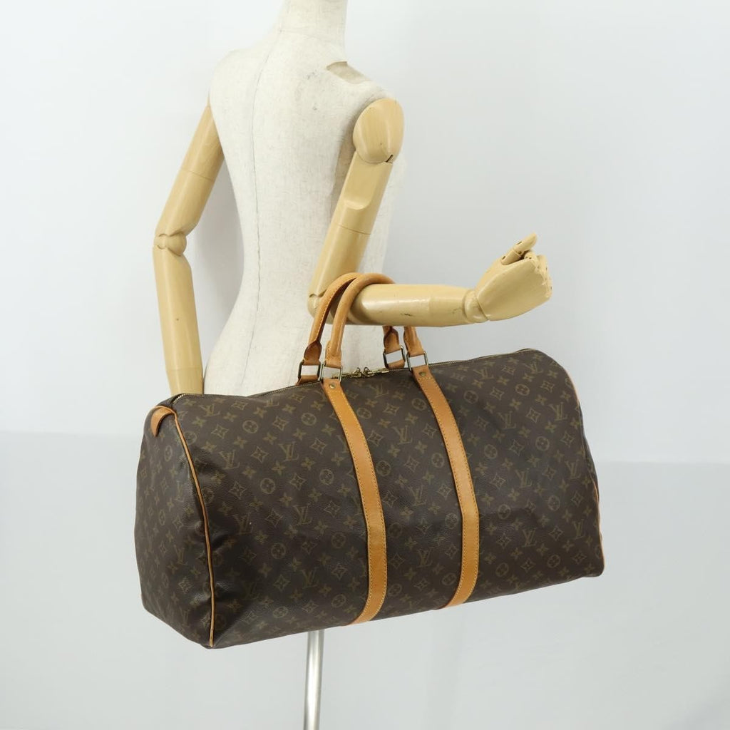 Louis Vuitton Keepall Bag Monogram Canvas Brown Canvas Travel Bag