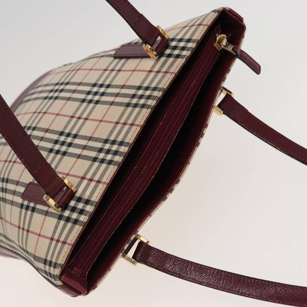 Burberry Nova Check Tote Canvas And Leather Beige Canvas Tote Bag