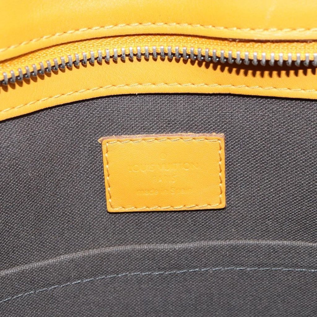 Louis Vuitton Tadao Handbag Damier Infini Leather Yellow Leather Handbag