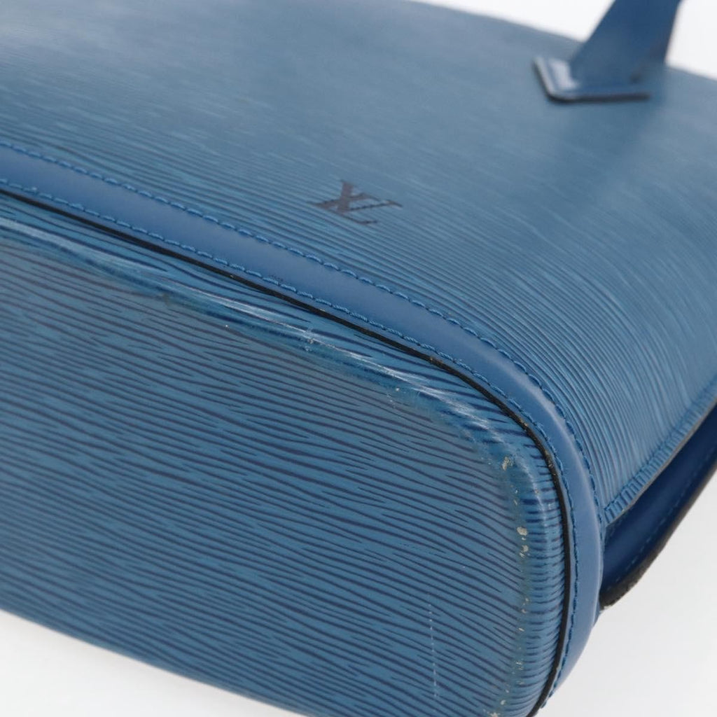 Louis Vuitton Lussac Handbag Epi Leather Blue Leather Shoulder Bag