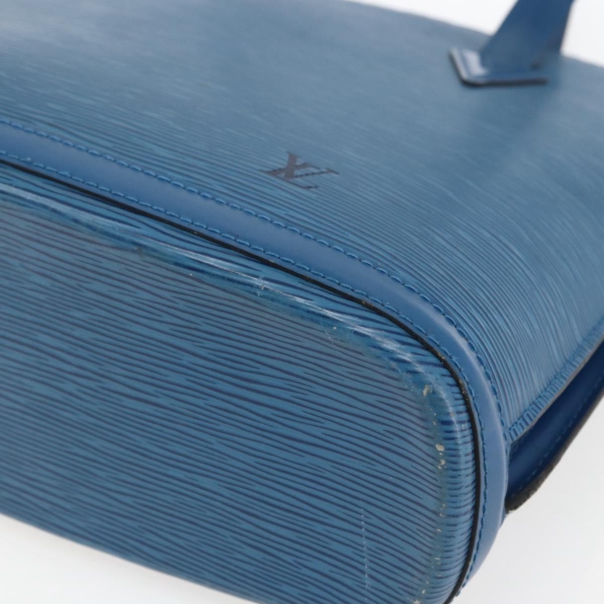 Louis Vuitton Lussac Handbag Epi Leather Blue Leather Shoulder Bag