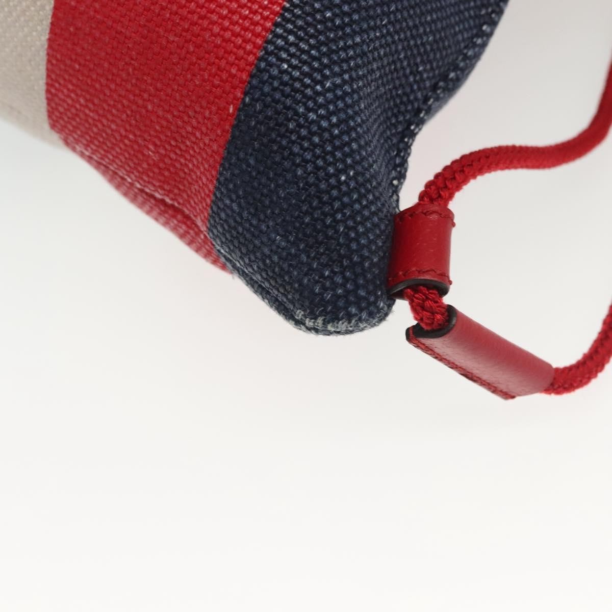 Gucci Logo Drawstring Backpack Striped Canvas Multicolour Canvas Backpack Bag (Pre-Owned)