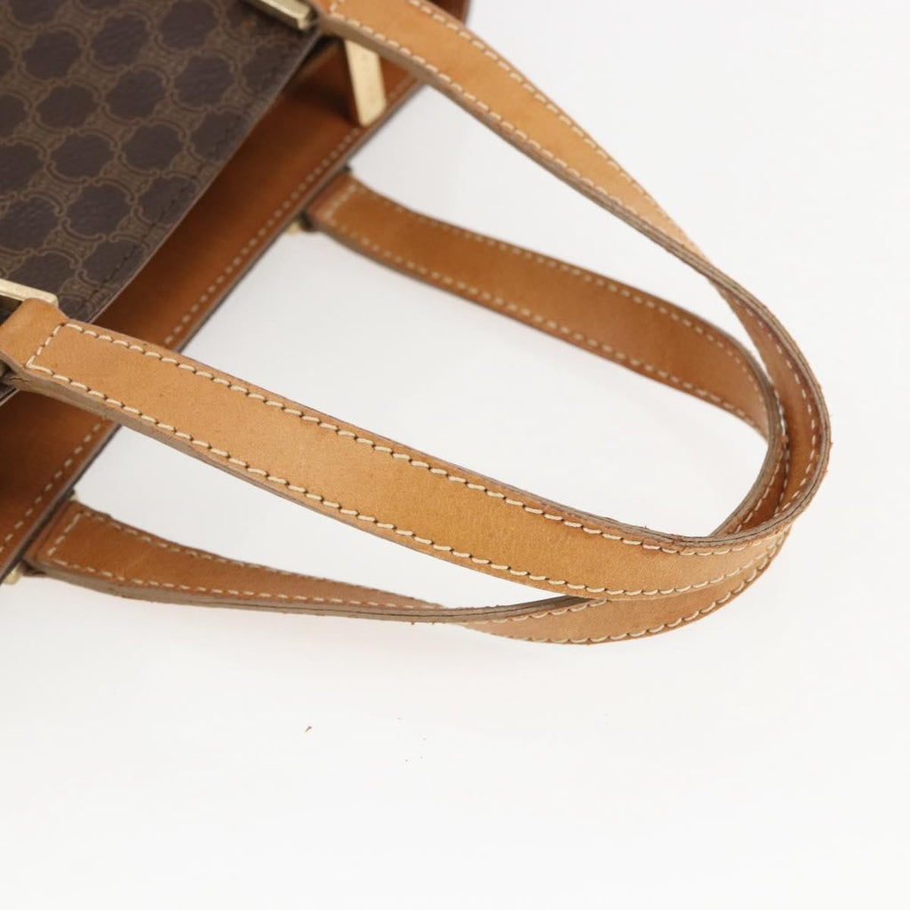 Celine Vintage Macadam Handbag Canvas And Leather Brown Canvas Handbag